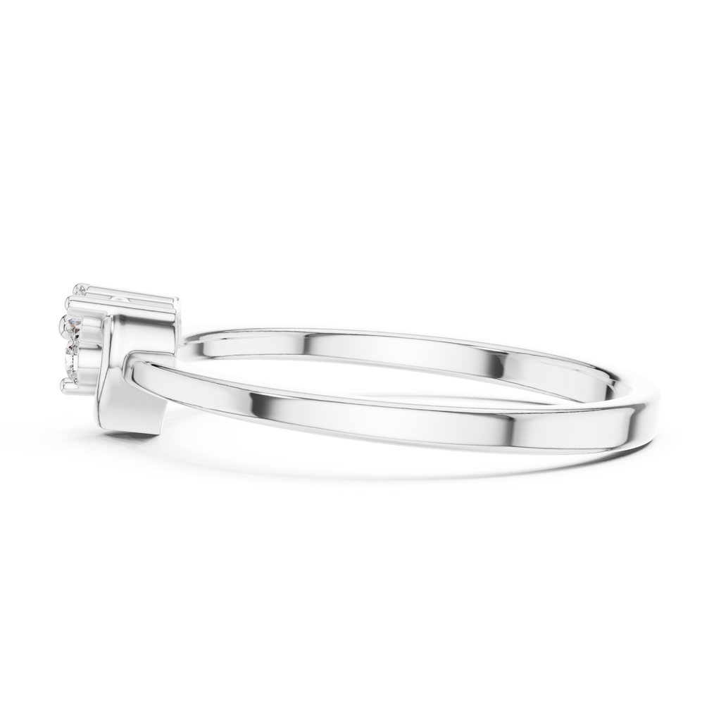 Amorelle Three Stone Heart Cluster Lab Grown Diamond Stacking Ring