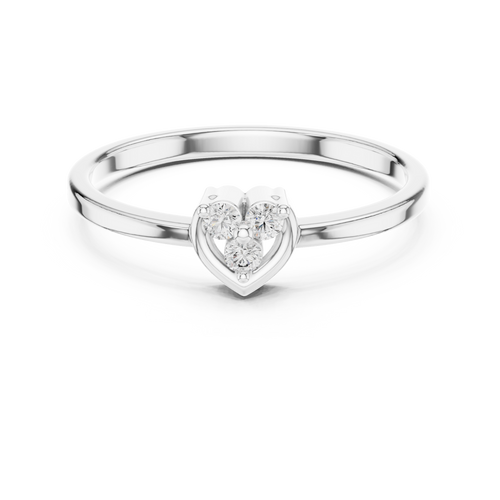 Amorelle Three Stone Heart Cluster Lab Grown Diamond Stacking Ring