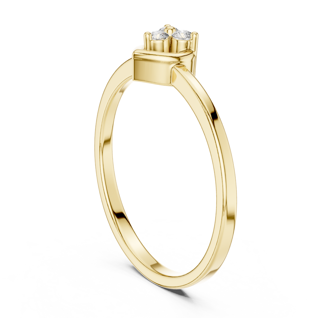 Amorelle Three Stone Heart Cluster Lab Grown Diamond Stacking Ring