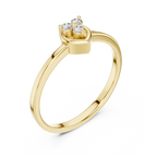 Amorelle Three Stone Heart Cluster Lab Grown Diamond Stacking Ring