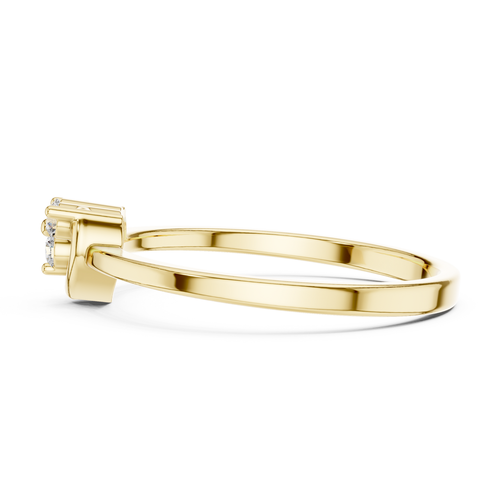 Amorelle Three Stone Heart Cluster Lab Grown Diamond Stacking Ring