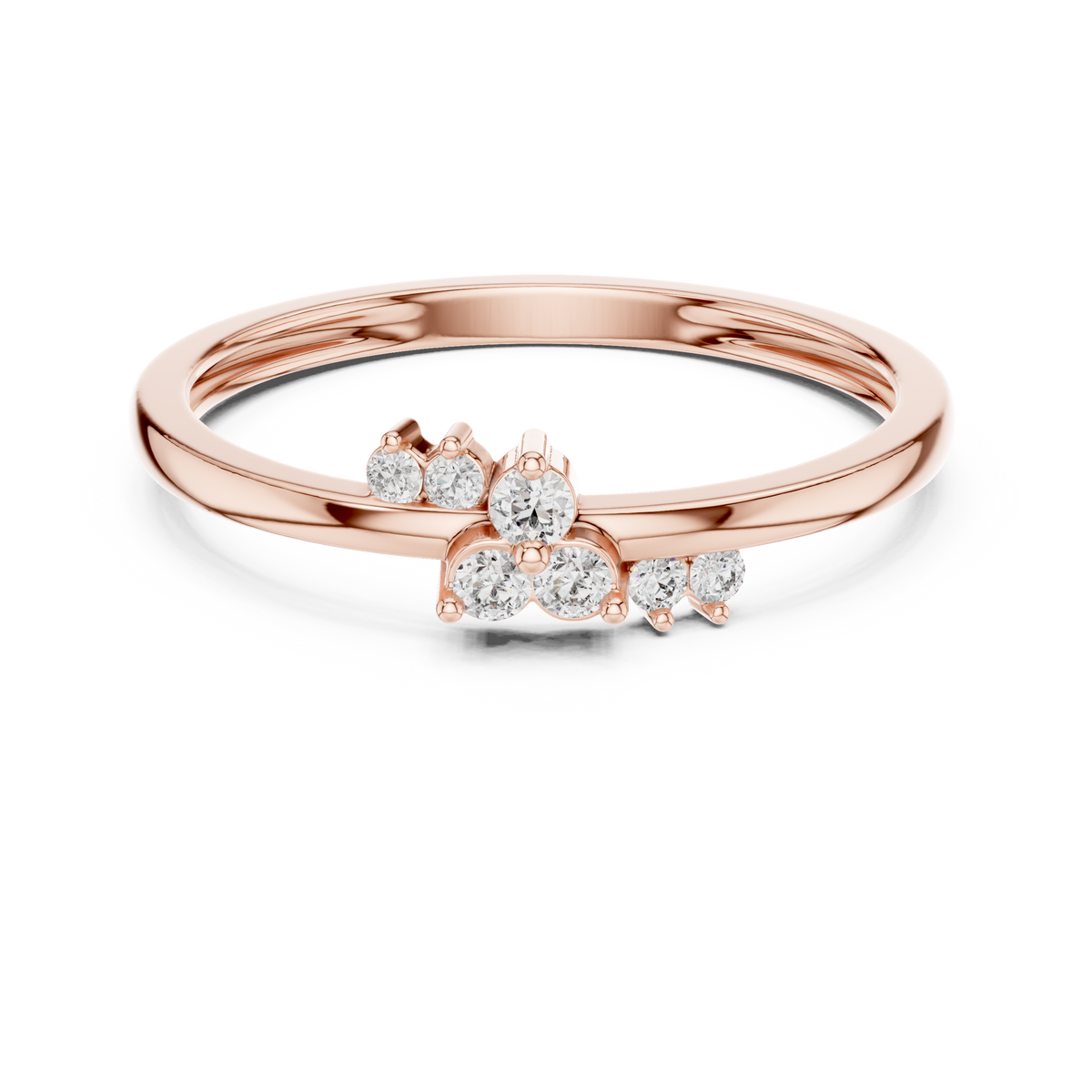 Gemmara Seven Stone Scattered Cluster Lab Grown Diamond Stacking Ring