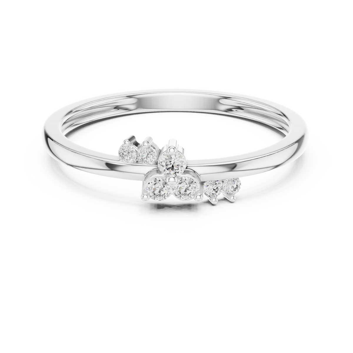 Gemmara Seven Stone Scattered Cluster Lab Grown Diamond Stacking Ring