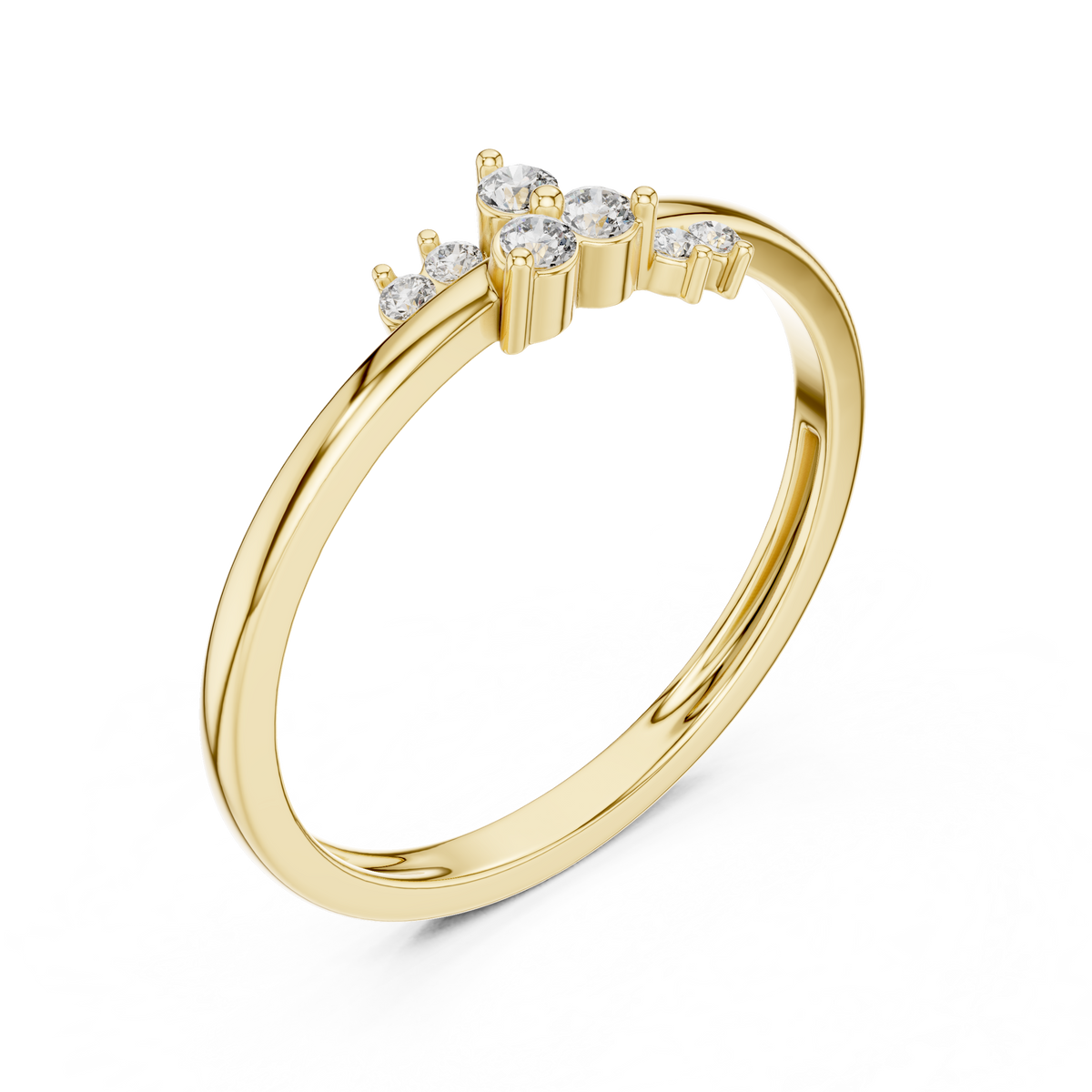 Gemmara Seven Stone Scattered Cluster Lab Grown Diamond Stacking Ring