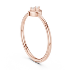 Foliette Two Stone Leaf Frame Minimalist Lab Grown Diamond Stacking Ring
