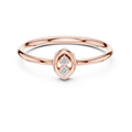Foliette Two Stone Leaf Frame Minimalist Lab Grown Diamond Stacking Ring