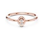 Foliette Two Stone Leaf Frame Minimalist Lab Grown Diamond Stacking Ring