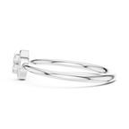 Foliette Two Stone Leaf Frame Minimalist Lab Grown Diamond Stacking Ring