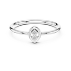 Foliette Two Stone Leaf Frame Minimalist Lab Grown Diamond Stacking Ring