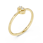 Foliette Two Stone Leaf Frame Minimalist Lab Grown Diamond Stacking Ring