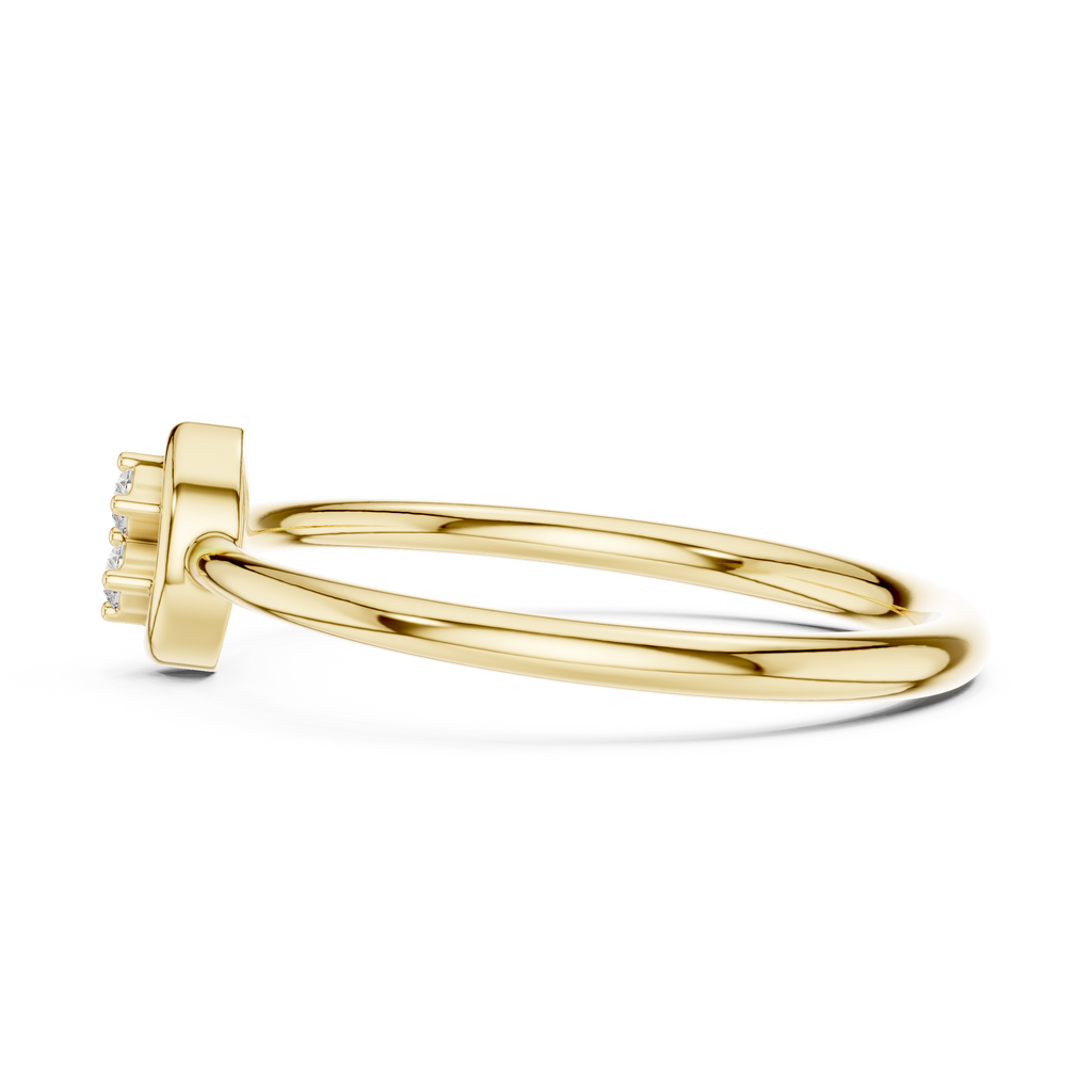 Foliette Two Stone Leaf Frame Minimalist Lab Grown Diamond Stacking Ring