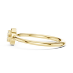 Foliette Two Stone Leaf Frame Minimalist Lab Grown Diamond Stacking Ring