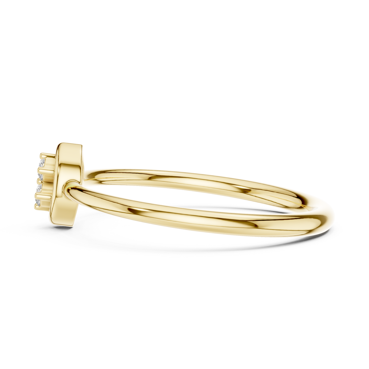 Foliette Two Stone Leaf Frame Minimalist Lab Grown Diamond Stacking Ring