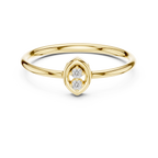 Foliette Two Stone Leaf Frame Minimalist Lab Grown Diamond Stacking Ring