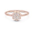 Primrelle Seven Stone Flower Cluster Lab Grown Diamond Ring with Twisted Rope Band