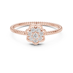 Primrelle Seven Stone Flower Cluster Lab Grown Diamond Ring with Twisted Rope Band