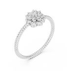 Primrelle Seven Stone Flower Cluster Lab Grown Diamond Ring with Twisted Rope Band