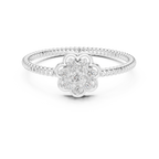 Primrelle Seven Stone Flower Cluster Lab Grown Diamond Ring with Twisted Rope Band