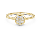 Primrelle Seven Stone Flower Cluster Lab Grown Diamond Ring with Twisted Rope Band