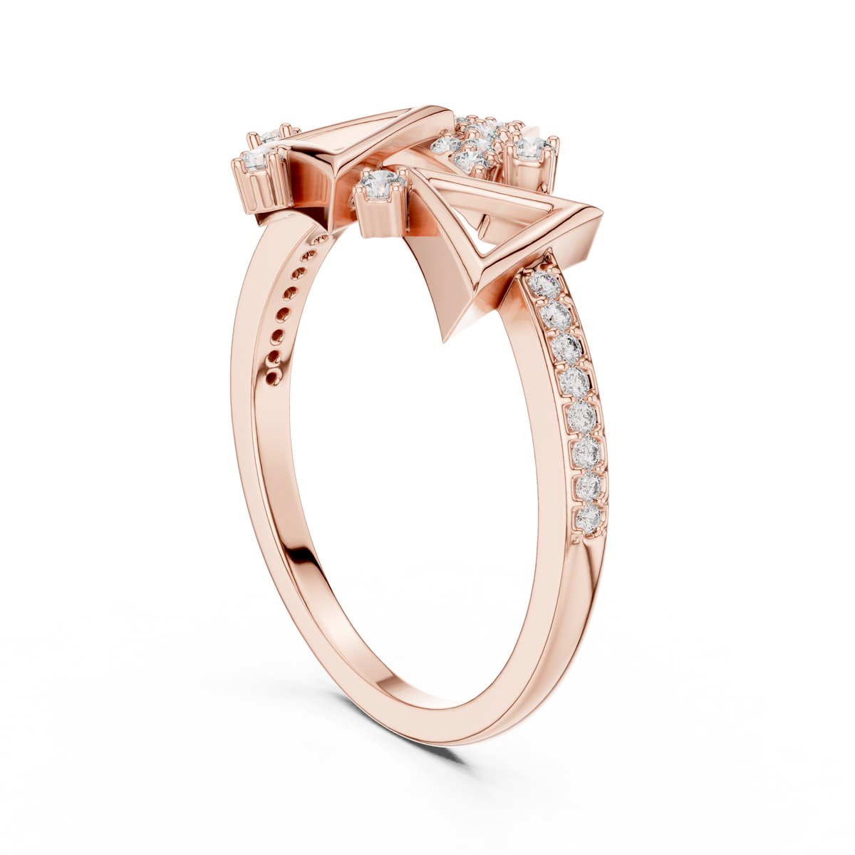Geometric Triangle Lab Grown Diamond Ring