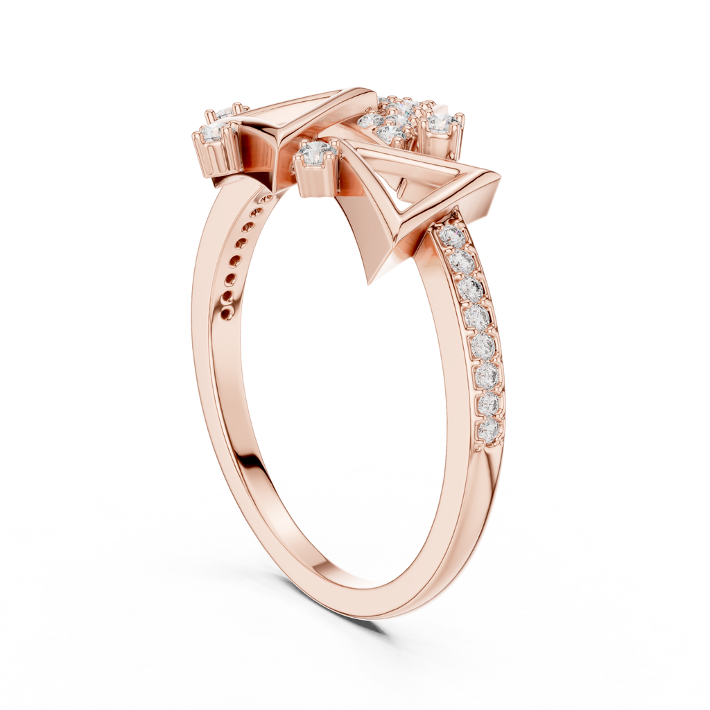 Geometric Triangle Lab Grown Diamond Ring