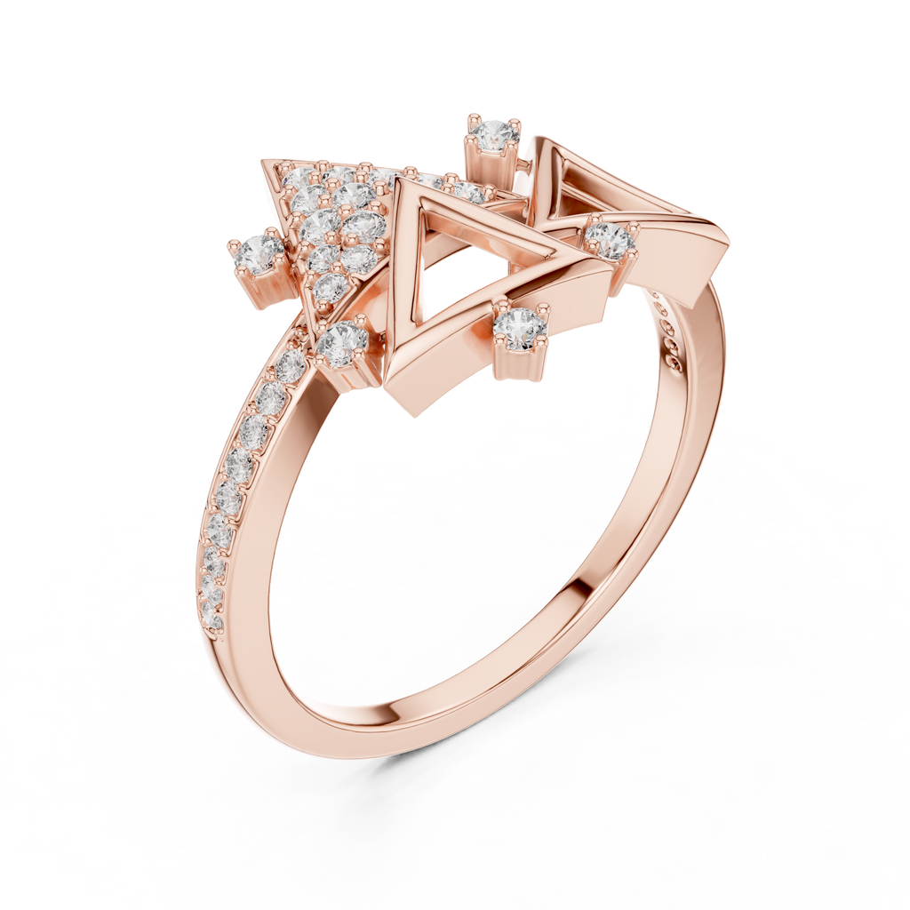 Geometric Triangle Lab Grown Diamond Ring