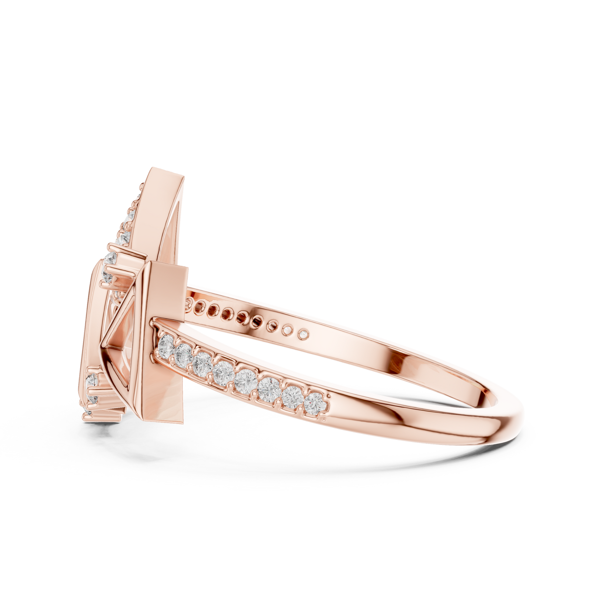 Geometric Triangle Lab Grown Diamond Ring