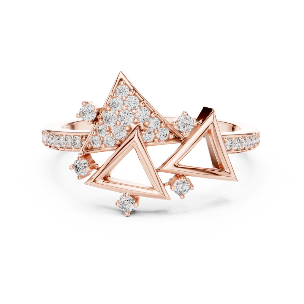 Triavelle Geometric Lab Grown Diamond Statement Ring.
