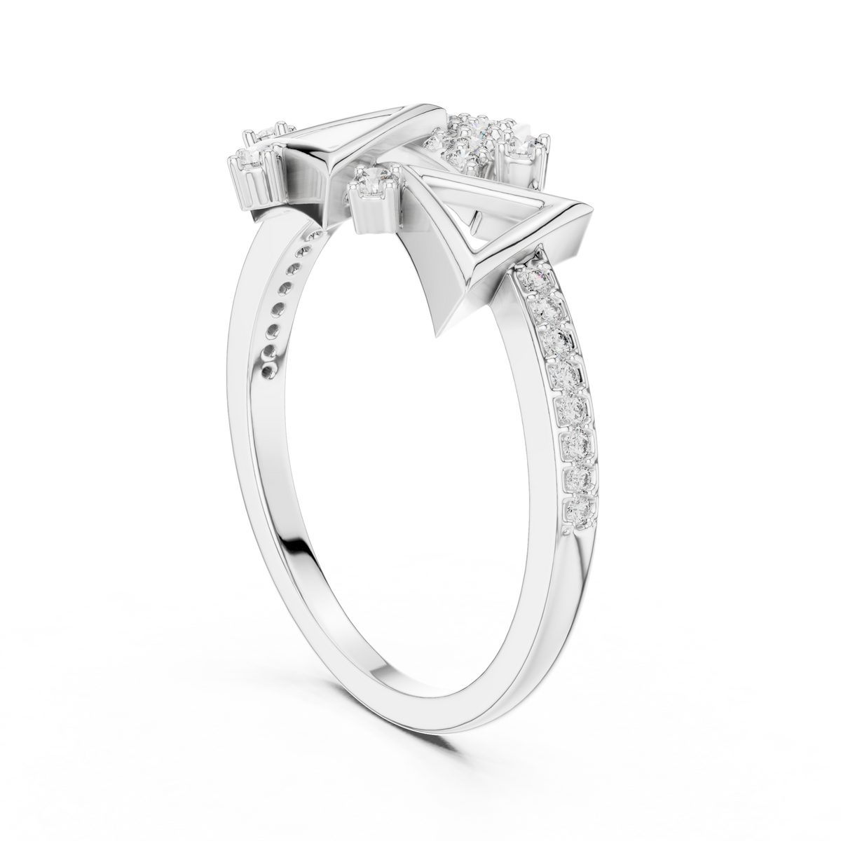 Geometric Triangle Lab Grown Diamond Ring