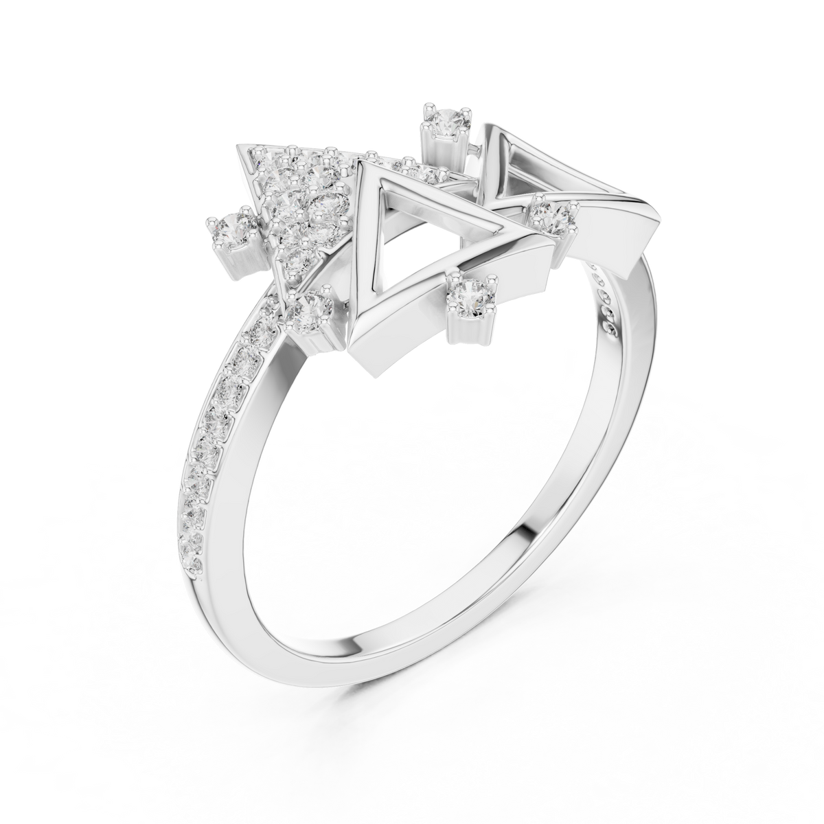 Triavelle Geometric Lab Grown Diamond Statement Ring.
