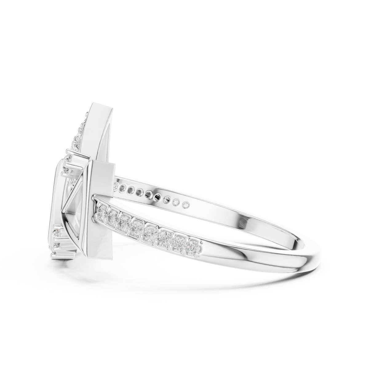 Geometric Triangle Lab Grown Diamond Ring