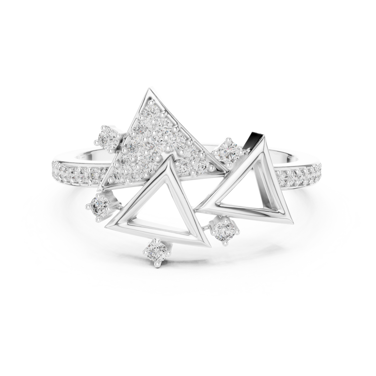 Triavelle Geometric Lab Grown Diamond Statement Ring.