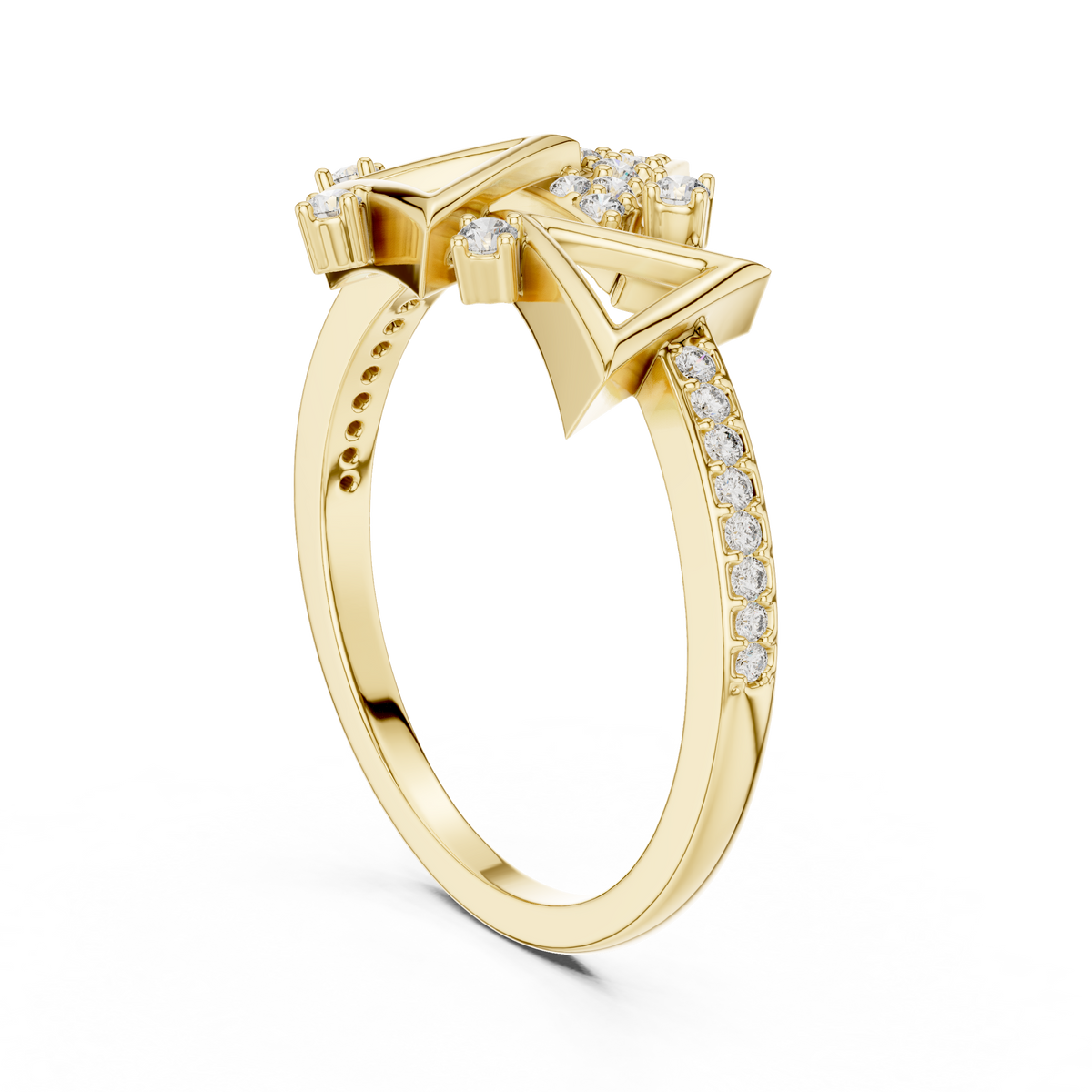 Geometric Triangle Lab Grown Diamond Ring