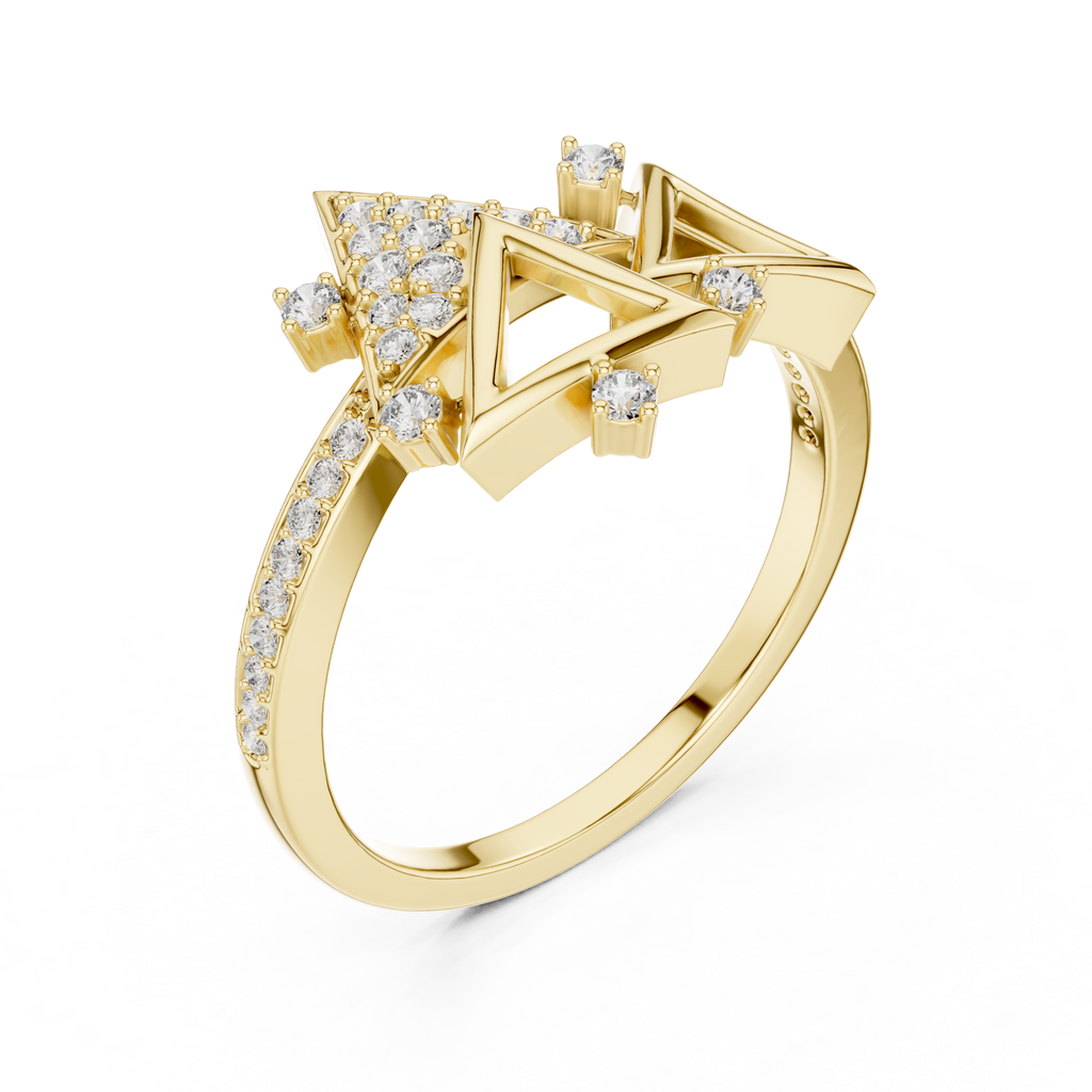 Geometric Triangle Lab Grown Diamond Ring