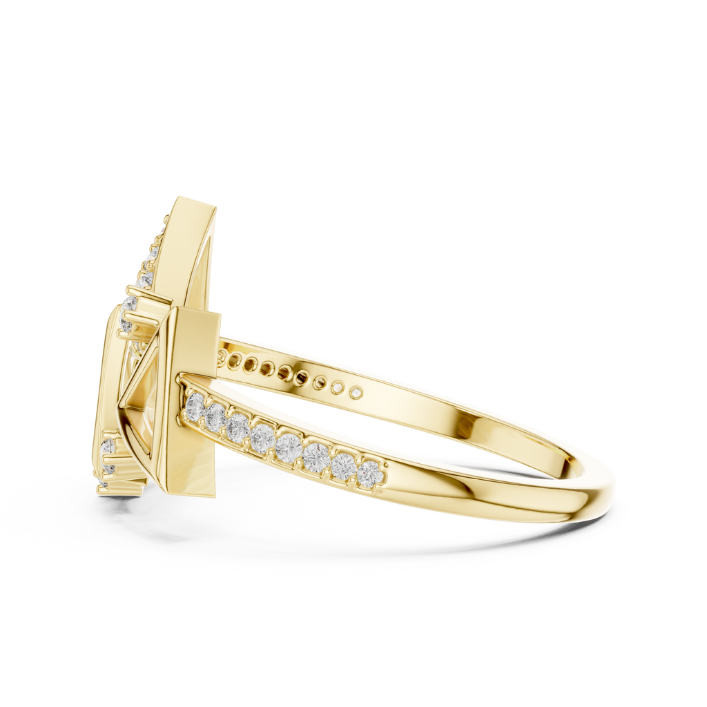 Geometric Triangle Lab Grown Diamond Ring