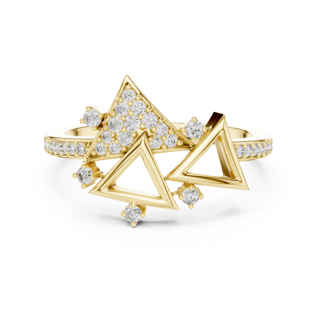 Triavelle Geometric Lab Grown Diamond Statement Ring.