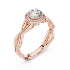 Ismera Braided Twist Halo Lab Grown Diamond Engagement Ring