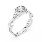 Ismera Braided Twist Halo Lab Grown Diamond Engagement Ring