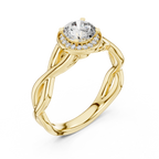 Ismera Braided Twist Halo Lab Grown Diamond Engagement Ring