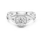 Ismera Braided Twist Halo Lab Grown Diamond Engagement Ring