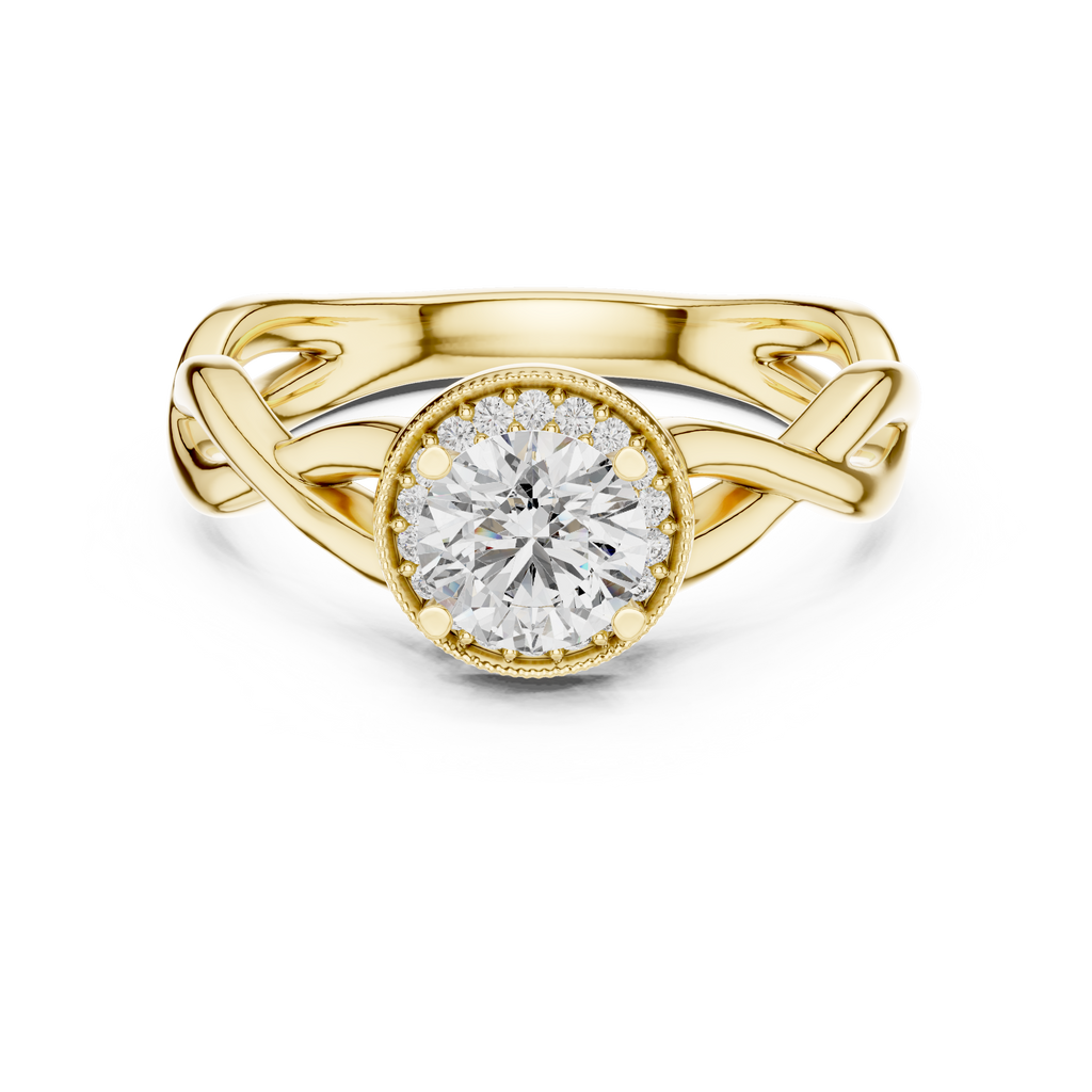Ismera Braided Twist Halo Lab Grown Diamond Engagement Ring