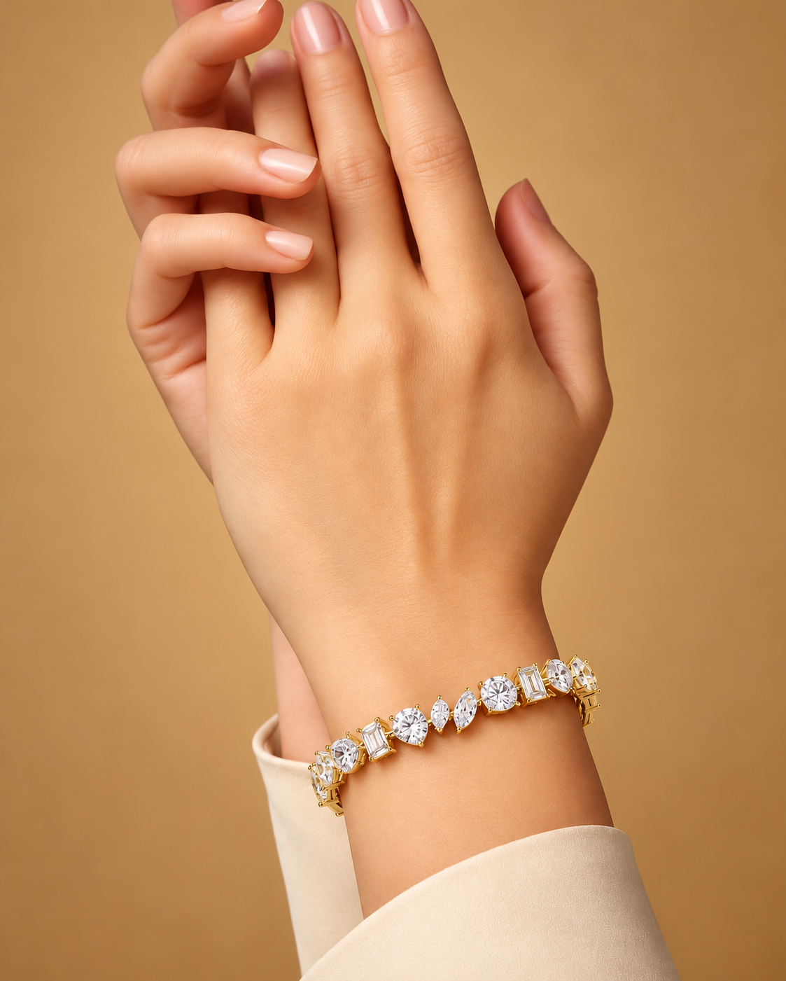 Confettine Scattered Multi-Shape Lab Grown Diamond Chain Bracelet