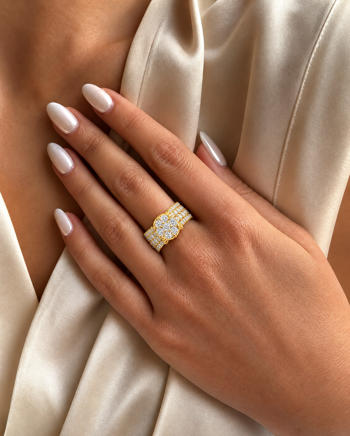Zelavienne Floral Cluster Lab Grown Diamond Statement Ring