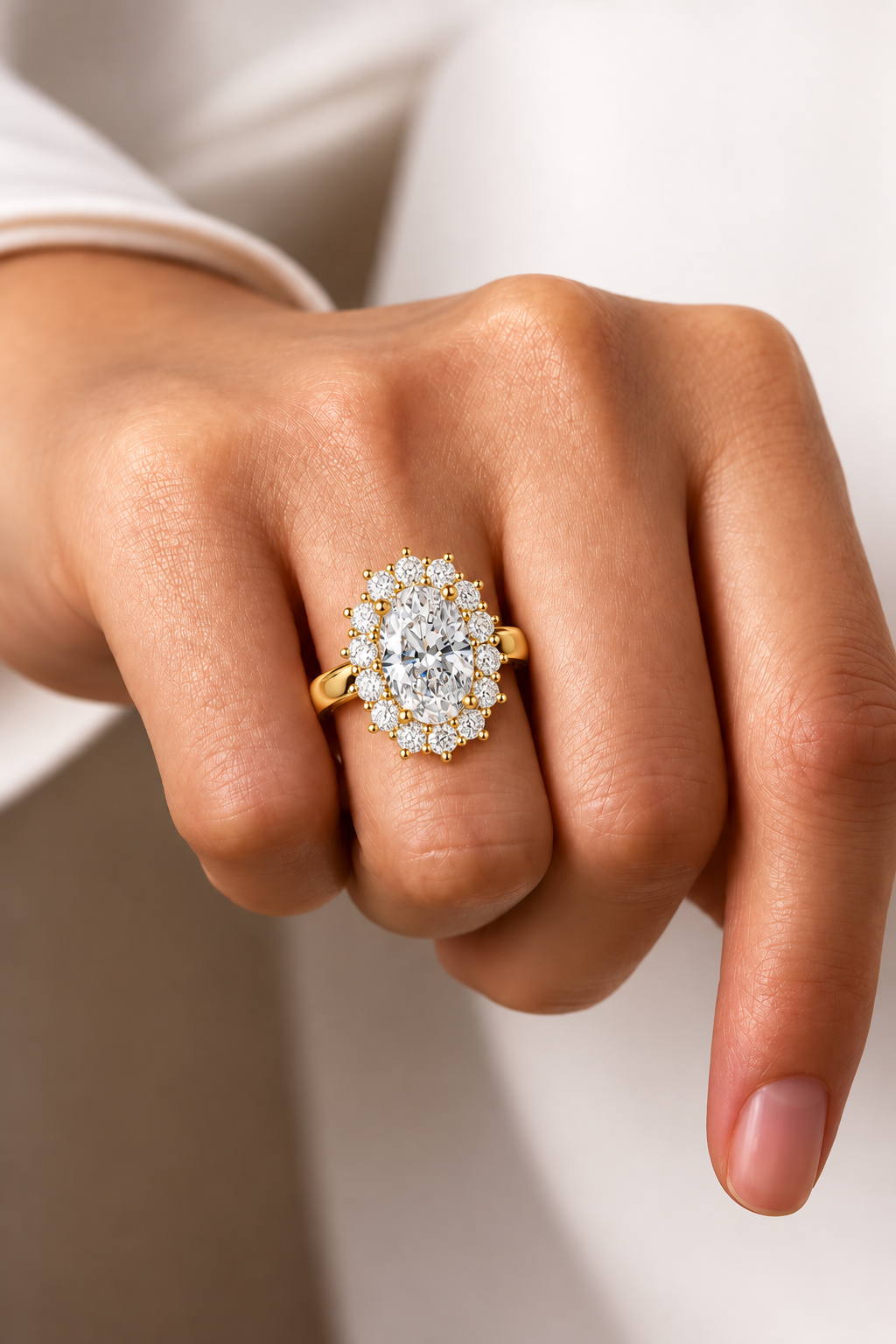 Seraphielle Oval Halo Lab Grown Diamond Engagement Ring