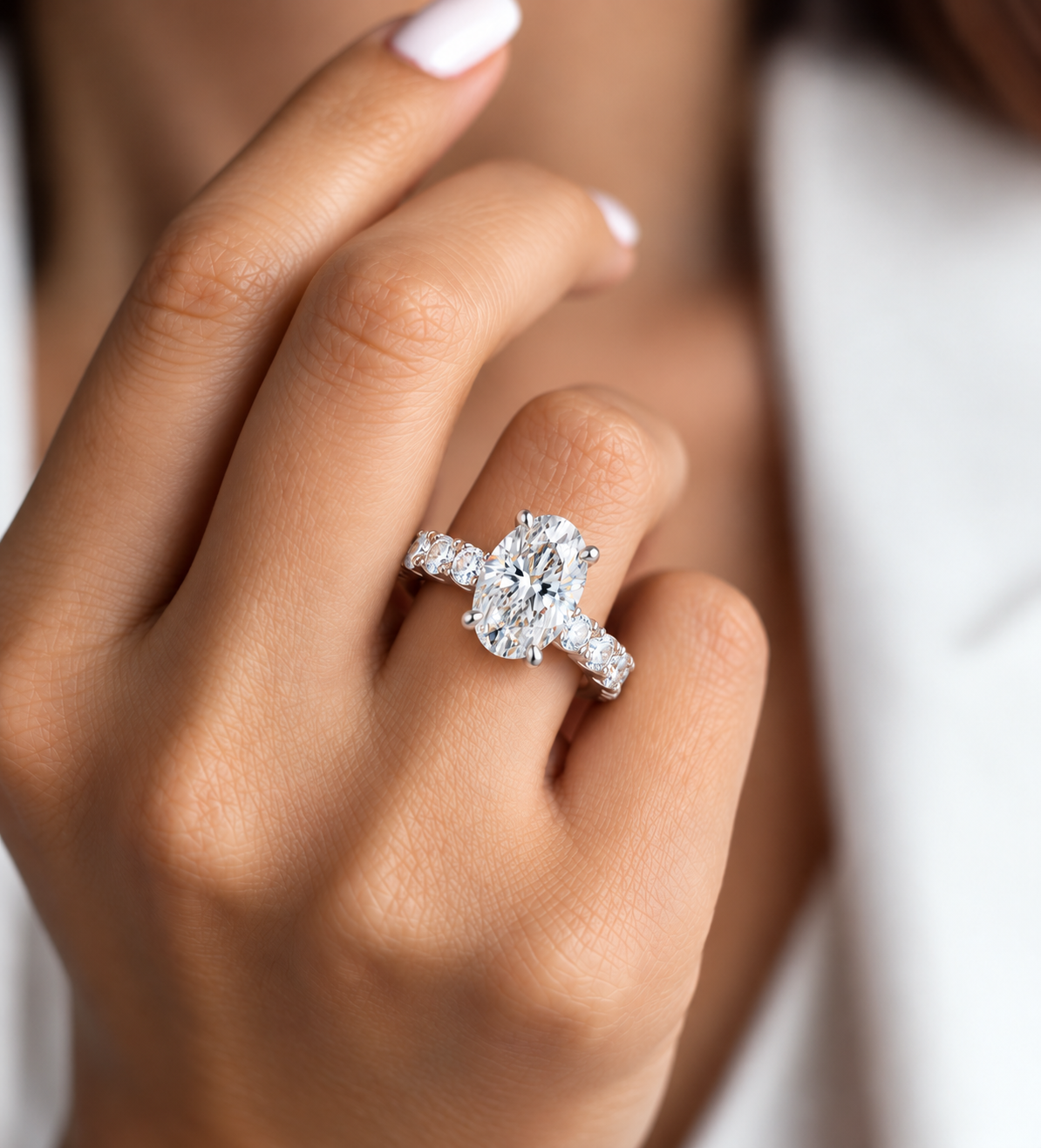 Avielle Pear-Cut Diamond Halo Lab Grown Gold Ring.
