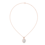 Roselle Round Halo Lab Grown Diamond Pendant.