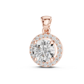 Roselle Round Halo Lab Grown Diamond Pendant.