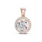 Roselle Round Halo Lab Grown Diamond Pendant.