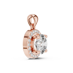 Roselle Round Halo Lab Grown Diamond Pendant.