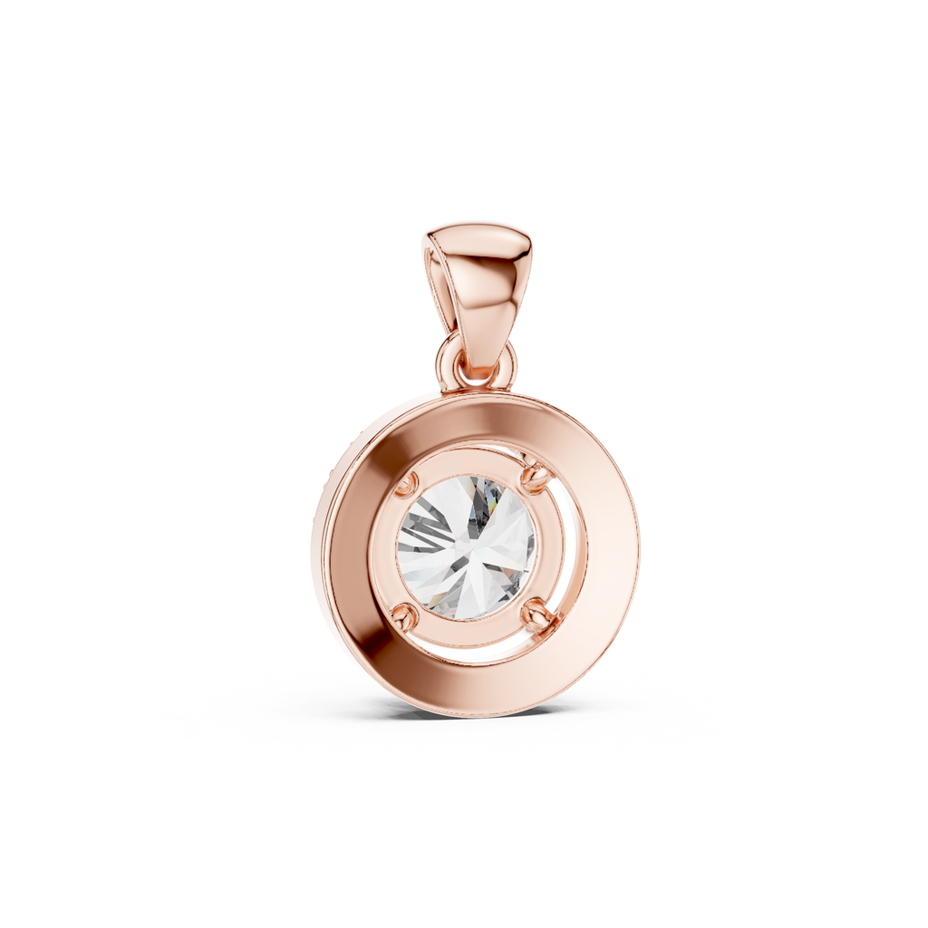 Roselle Round Halo Lab Grown Diamond Pendant.